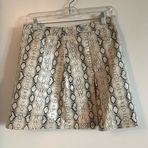 Faux leather snake print mini skirt
